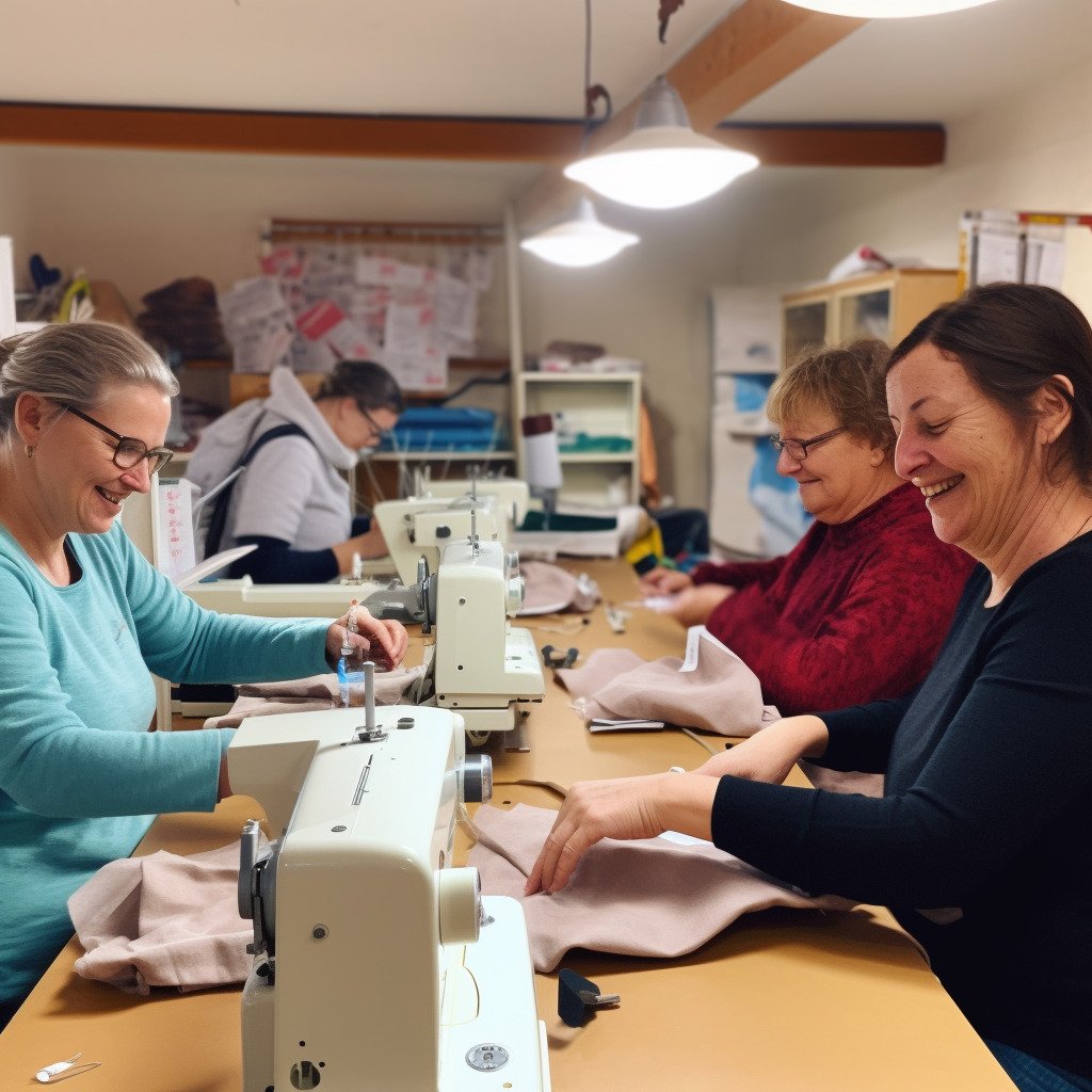 **a few happy women using sewing machines in France in 2023 --upbeta --v 5** - Image #4