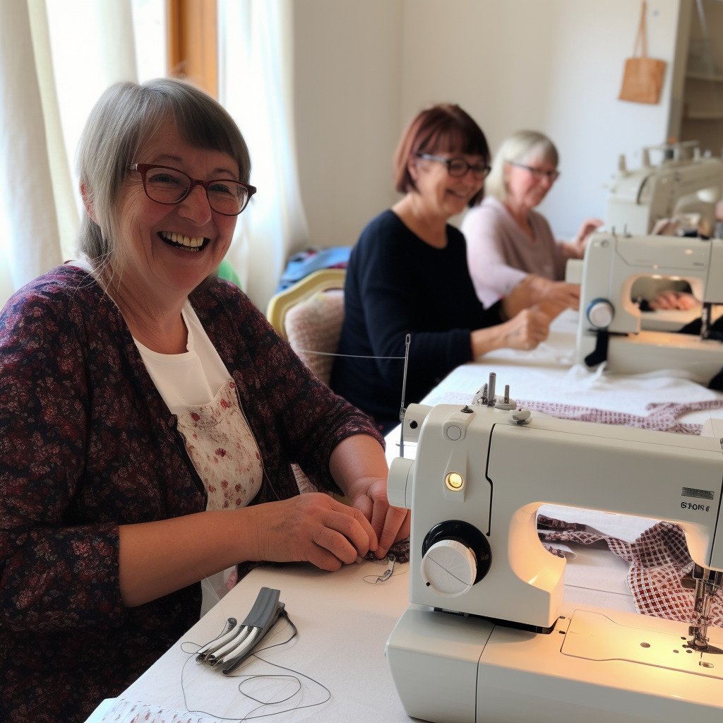 **a few happy women using sewing machines in France in 2023 --upbeta --v 5** - Image #3