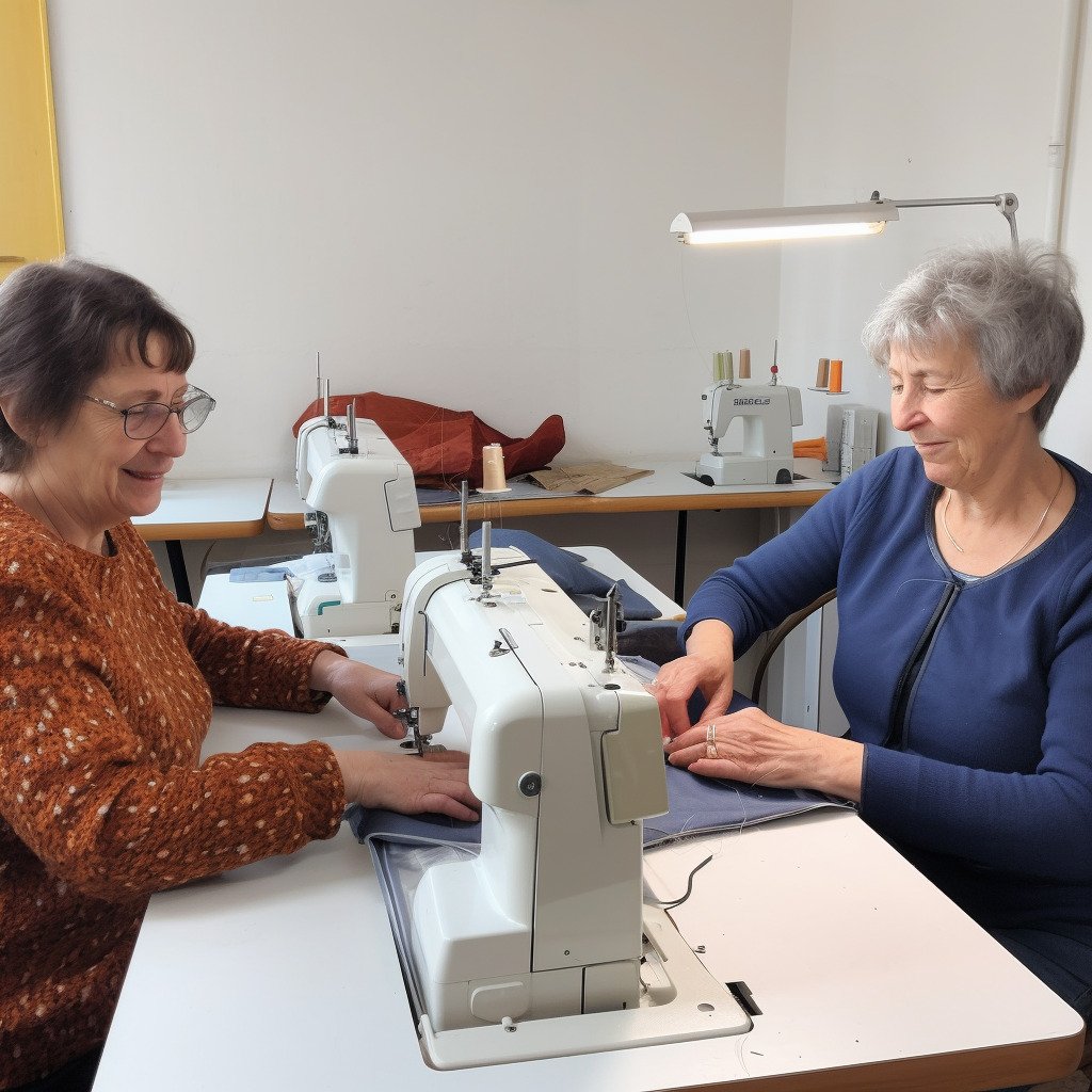**a few happy women using sewing machines in France in 2023 --upbeta --v 5** - Image #1