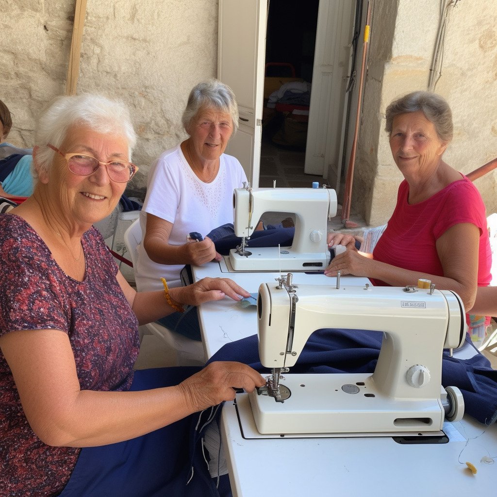 **a few happy women using sewing machines in France in 2023 --upbeta --v 5** - Image #3