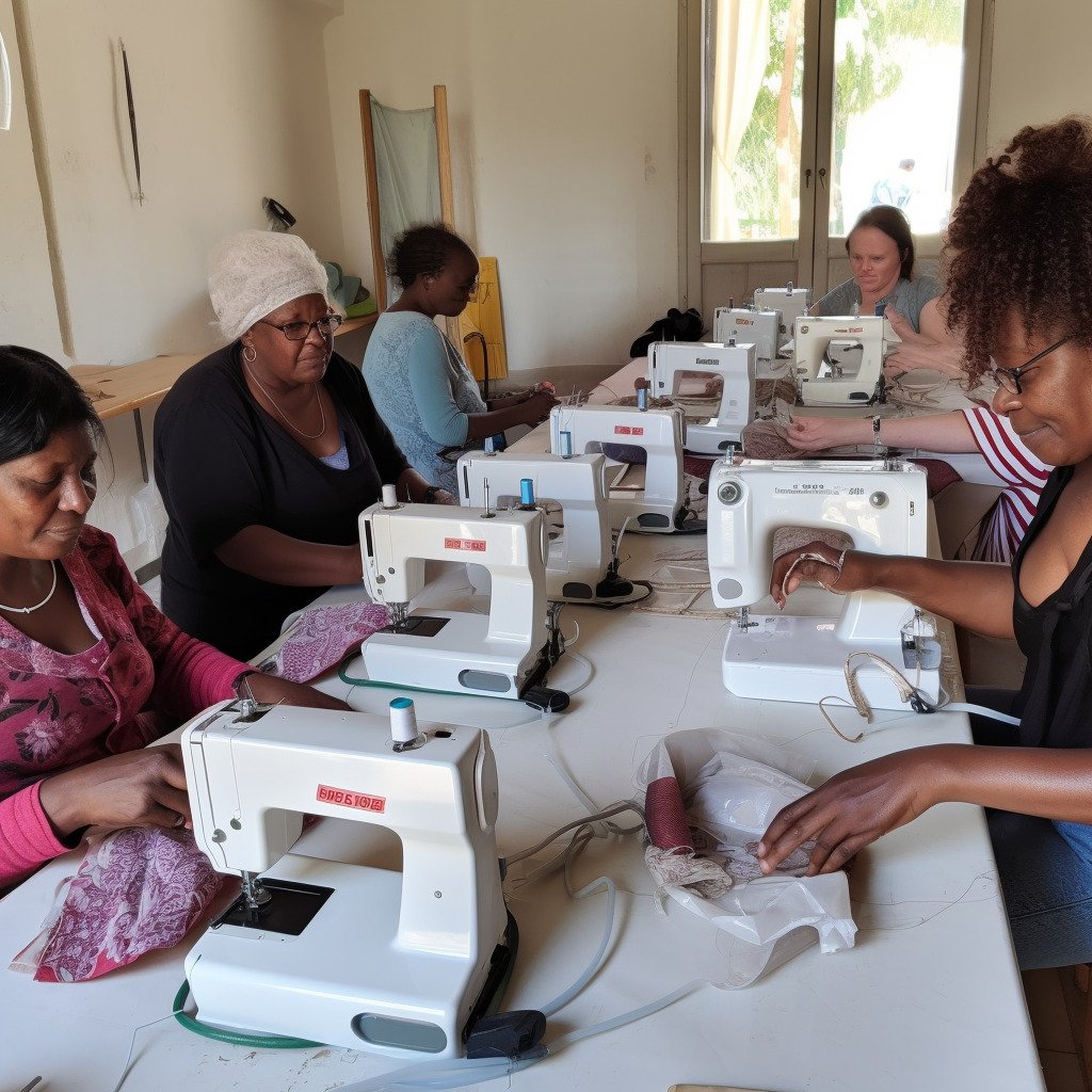 **a few happy women using sewing machines in France in 2023 --upbeta --v 5** - Image #2